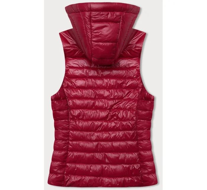 Červená prošívaná vesta s kapucí model 18914563 - J.STYLE Červená prošívaná vesta s kapucí model 18914563 - J.STYLE