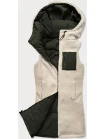 Oboustranná dámská vesta typu "beránek" v army barvě J Style (16M9166-136) Oboustranná dámská vesta typu "beránek" v army barvě J Style (16M9166-136)