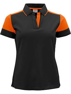 Prime Polo Women Dámské piqué polo z těžké bavlny model 22453345 black/orange - Printer