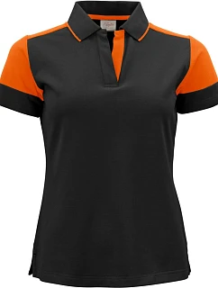 Prime Polo Women Dámské piqué polo z těžké bavlny model 22453345 black/orange - Printer