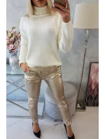 model 18745578 velurové kalhoty béžové - K-Fashion model 18745578 velurové kalhoty béžové - K-Fashion