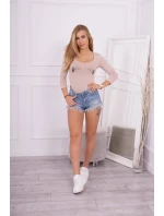 Body s potiskem pistole béžové Body s potiskem pistole béžové