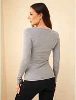Dámská halenka z bavlny s příměsí viskózy s dlouhým rukávem grey Dámská halenka z bavlny s příměsí viskózy s dlouhým rukávem grey