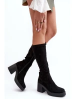 Dámské kotníkové boty na masivním sloupku D&A SN622-10A černé