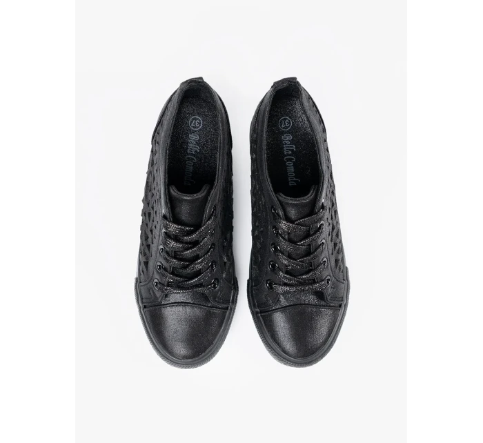 Módní dámské tenisky černé na klínku Módní dámské tenisky černé na klínku