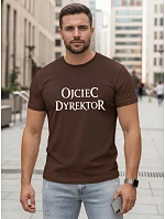 Tshirt męski klasyczny z napisem bawełniany brązowy model 22217857 - FashionStreet Tshirt męski klasyczny z napisem bawełniany brązowy model 22217857 - FashionStreet