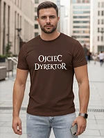 Pánské klasické tričko s nápisy bavlna hnědá FashionStreet NX5144R