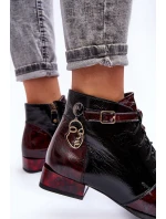 Dámské kožené boty Trzewiki Maciejka 5743A-23 Bordó