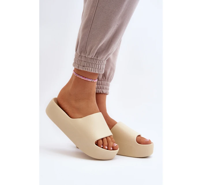 Dámské žabky na tlusté podrážce béžové model 21649938 - Boto Dámské žabky na tlusté podrážce béžové model 21649938 - Boto