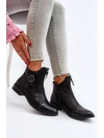 Dámské kotníčkové boty na ploché podrážce se zipem béžové Loratie