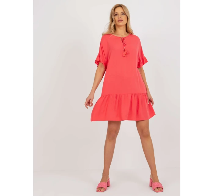 Šaty D73761M30306B korálová