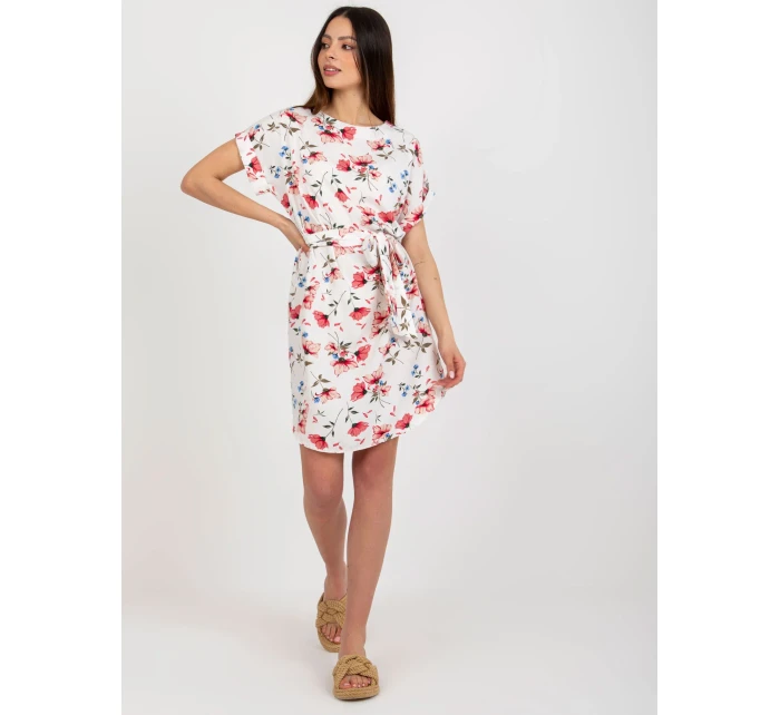 Sukienka WN SK model 21110920 biało czerwony - FPrice Sukienka WN SK model 21110920 biało czerwony - FPrice