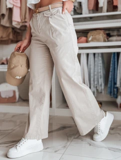 Dámské kalhoty s širokými nohavicemi MOBISKA light beige FashionStreet UY2618