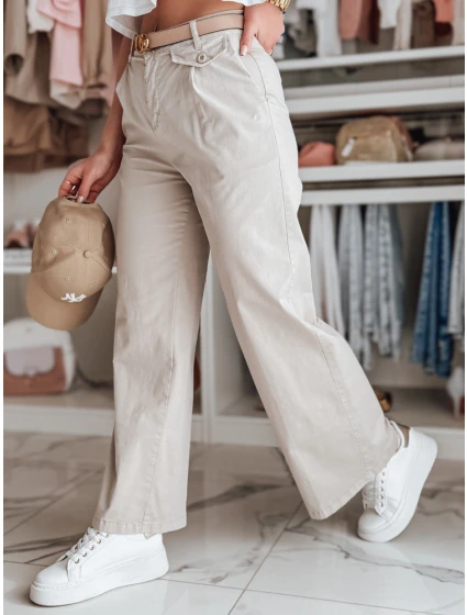 Dámské kalhoty s širokými nohavicemi MOBISKA light beige FashionStreet UY2618