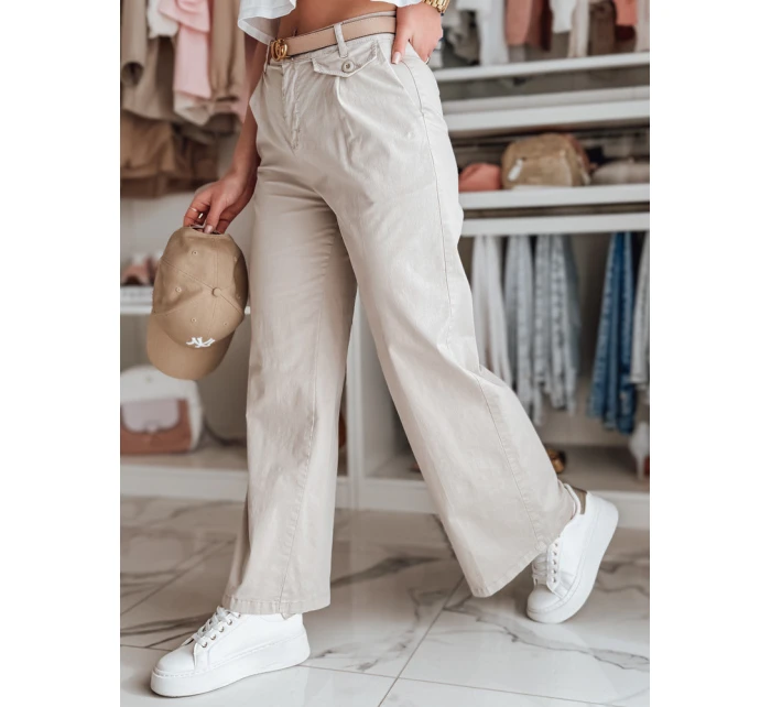 Dámské kalhoty s širokými nohavicemi MOBISKA light beige FashionStreet UY2618