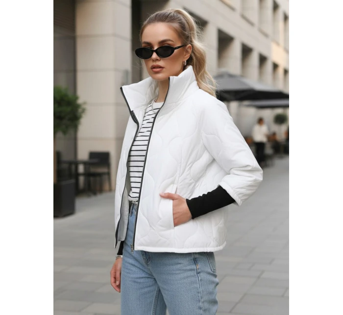 Dámská prošívaná přechodná bunda bílá FashionStreet TY5544