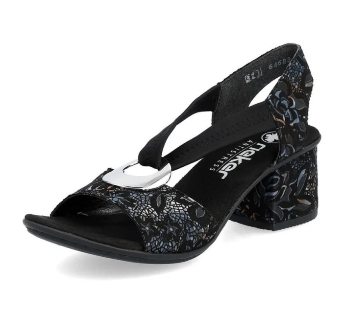 Pohodlné černé sandály Rieker W RKR679