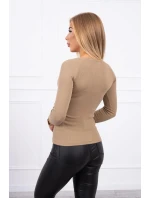 Halenka s ozdobnými knoflíky camel Halenka s ozdobnými knoflíky camel