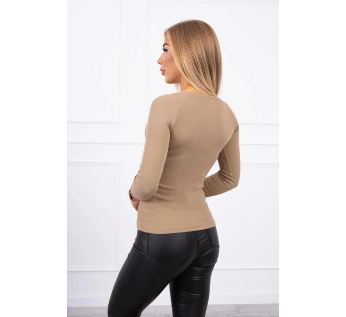 Halenka s ozdobnými knoflíky camel Halenka s ozdobnými knoflíky camel