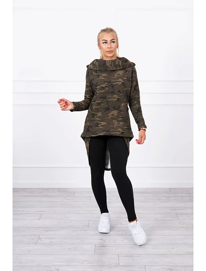 Mikina moro s dlouhými zády model 18745101 - K-Fashion Mikina moro s dlouhými zády model 18745101 - K-Fashion