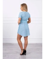 Modré puntíkované šaty