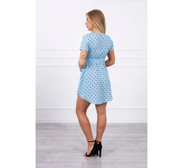 Modré puntíkované šaty