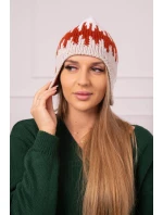 Dámská čepice Nikol K405 bílá+červená+béžová Dámská čepice Nikol K405 bílá+červená+béžová