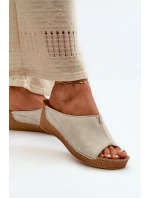 Pohodlné Dámské Sandály Na Klinu Inblu NG000002 Béžové
