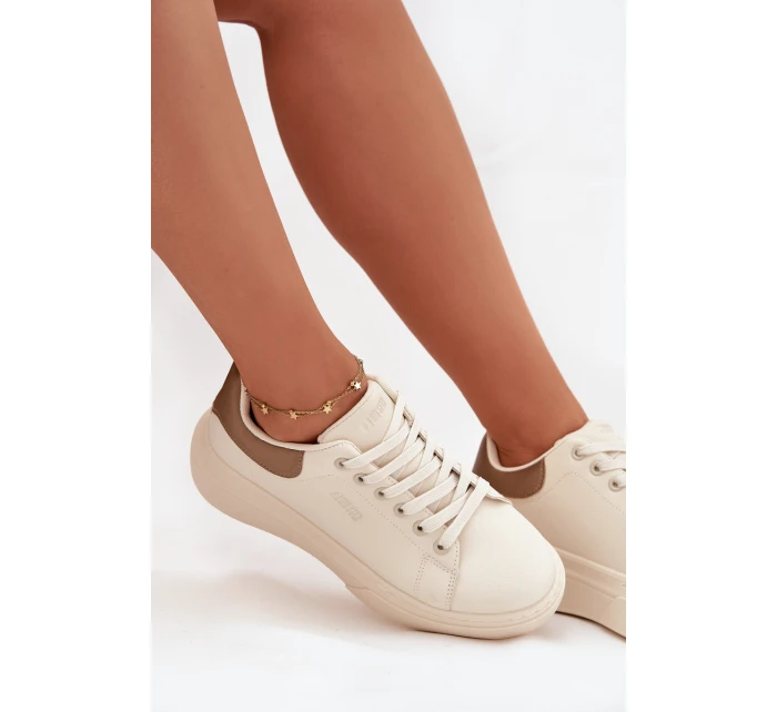 Dámské sneakersy na platformě Big Star SS274246 světle béžové Dámské sneakersy na platformě Big Star SS274246 světle béžové