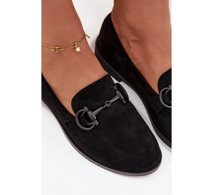 Dámské s ozdobným detailem semiš černé model 21714972 - Boto