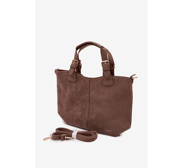 Kabelka z imitace semiše tmavě béžová Clarette