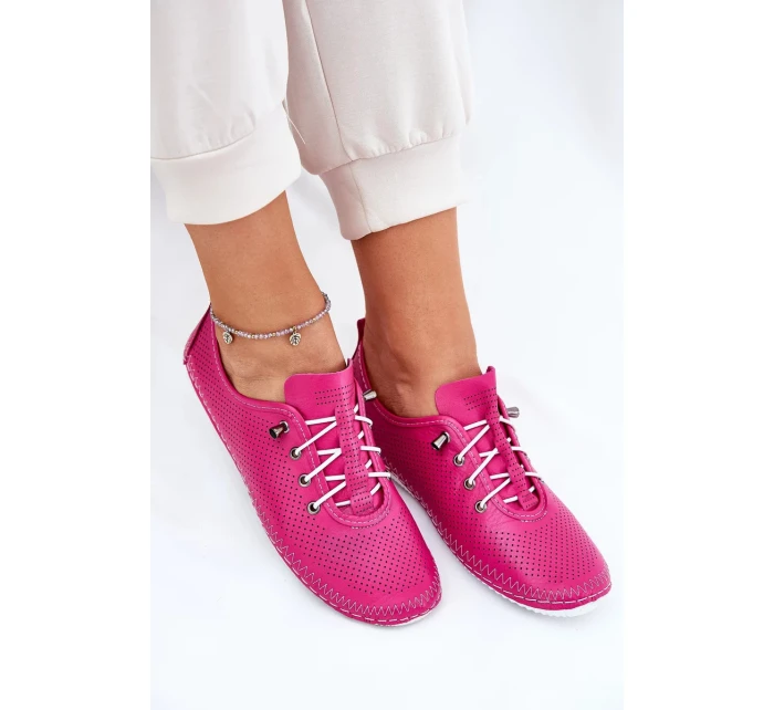 Dámské polobotky z přírodní kůže Artiker – růžové