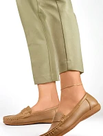 Dámské boty Mokasíny B-3215 Tmavě béžová - Gelteo