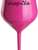 VÍNOPIČKA - růžová nerozbitná sklenice na víno 470 ml