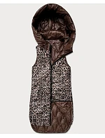 Tenká oboustranná vesta v barvě čokolády a s leopardím vzorem (B6065/B6066-14) Tenká oboustranná vesta v barvě čokolády a s leopardím vzorem (B6065/B6066-14)