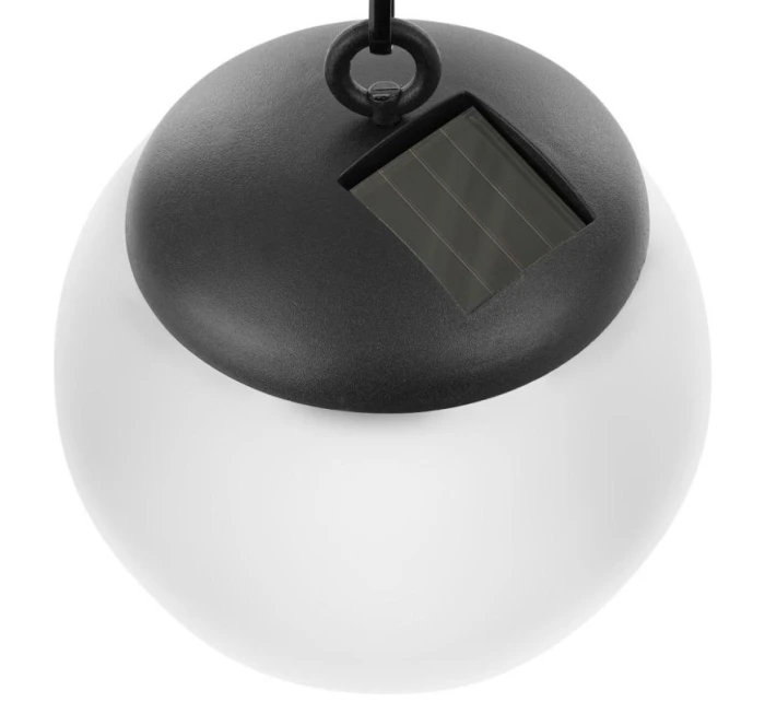 SOLÁRNÍ LAMPA PLASTOVÁ KOULE ZÁVĚSNÁ 20CM