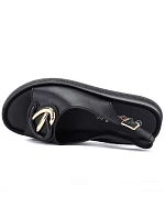 Dámské kožené sandály na platformě černé model 22117570 - S.Barski