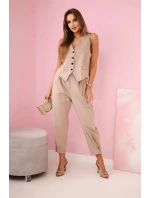 Set vesta + kalhoty velbloud