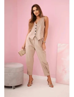 Set vesta + kalhoty velbloud