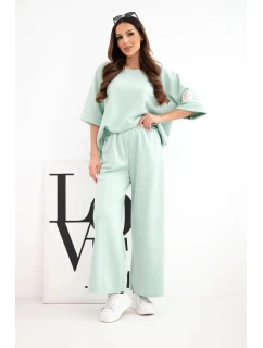 Dámský máslový komplet z viskózy mikina a široké kalhoty model 22014179 - K-Fashion