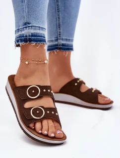 Pohodlné dámské pantofle Inblu CP000054 hnědé