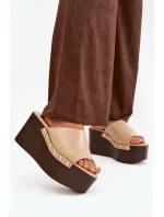 Dámské nazouváky na platformě s béžové model 21918817 - Boto Dámské nazouváky na platformě s béžové model 21918817 - Boto