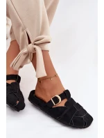 Dámské Mule S Pásky A Zlatou Přezkou Černé Ganelle Dámské Mule S Pásky A Zlatou Přezkou Černé Ganelle