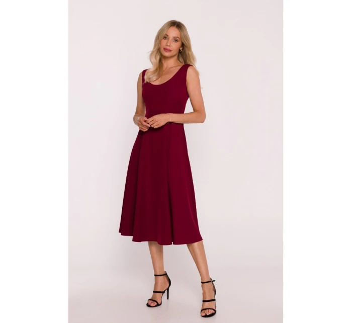 Šaty Fit &  bordó model 21470686 - STYLOVE