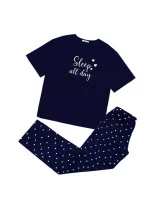 Dámské pyžamo 160/070 tm. modré srdce - Karol