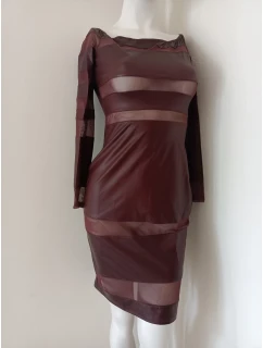 Dámské sexy šaty 18966 tmavě bordové - Koucla