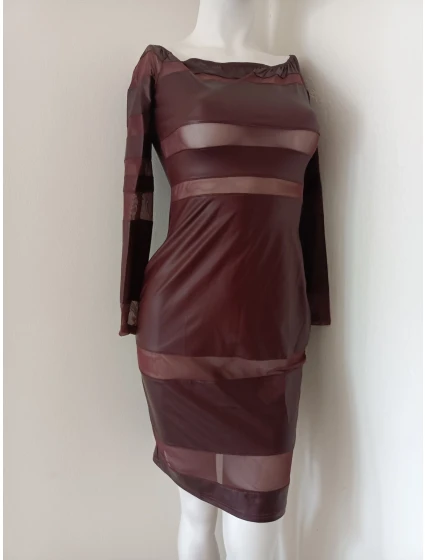 Dámské sexy šaty 18966 tmavě bordové - Koucla