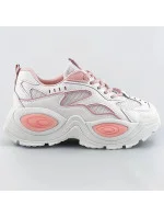 Bílo-růžové dámské sportovní boty s vysokou podrážkou (RA15) Bílo-růžové dámské sportovní boty s vysokou podrážkou (RA15)