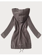 Vlněná bunda z alpaky s kapucí kakao (W214#)