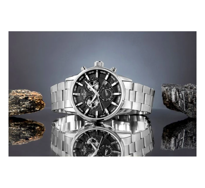 Pánské hodinky Giewont Chronograph Sapphire Silver GW4580-B2